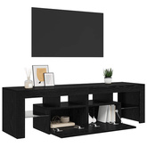 Szafka pod TV z oświetleniem LED, czarny dąb, 140x36,5x40 cm