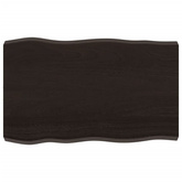Blat, ciemnobrązowy 80x50x(2-6) cm drewno z naturalną krawędzią