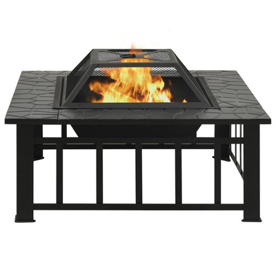 vidaXL Palenisko z pogrzebaczem, 79x79x46,5 cm, XXL, stal