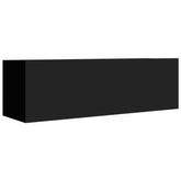 vidaXL Szafki telewizyjne, 4 szt., czarne, 100x30x30 cm, płyta wiórowa