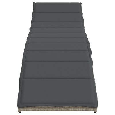 vidaXL Leżaki ze stolikiem, 2 szt., jasnoszare, polirattan