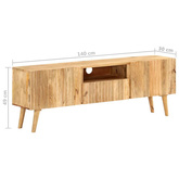 vidaXL Szafka pod TV, 140x30x49 cm, lite drewno mango