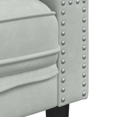 Sofa Jasnoszary 194 x 74,5 x 70,5 cm Aksamit