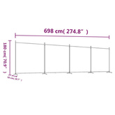Parawan 4-panelowy, biały, 698x180 cm, tkanina