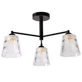 Lampa wisząca Kair potrójna z kloszem do salonu czarna metalowa E27
