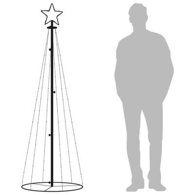 vidaXL Choinka stożkowa, 108 ciepłych białych LED, 70x180 cm