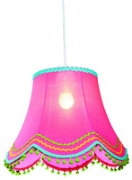 Lampa wisząca z abażurem Arlekin różowa do pokoju dziecięcego