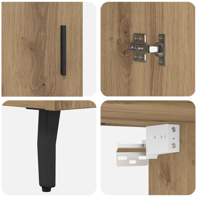 Highboard 2 szt. Dąb rzemieślniczy 69,5 x 32,5 x 180 cm