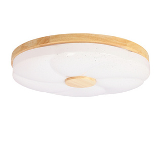 Fiorino Lampa Sufitowa Plafon Drewniany 24W Led 39Cm Biały+Drewniany 4000K