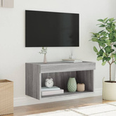 vidaXL Szafka pod TV, z LED, kolor szary dąb sonoma, 60x30x30 cm