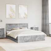 Ramka łóżka Betonowy szary 160 x 200 cm Drewno inżynieryjne