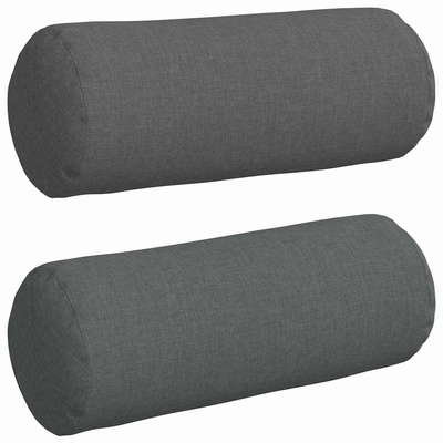 Poduszki Wałkowe 2 pcs Ciemnoszary ? 15 x 40 cm tkanina