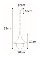 Wisząca lampa zewnętrzna K-8126 czarna/złota z serii BOSTON KAJA