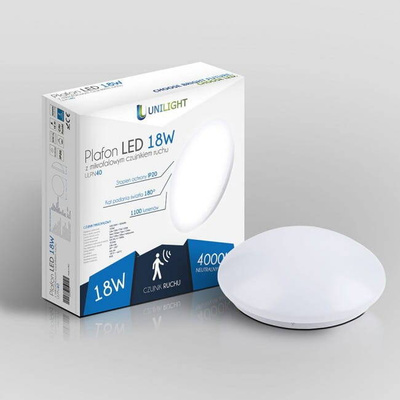Plafon LED - Czujnik ruchu - 18W