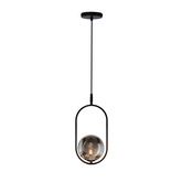 Lampa wisząca CORDEL elegancka - czarna z grafitowym kloszem kulką - nowoczesne oświetlenie salonu i łazienki 1x G9 LED