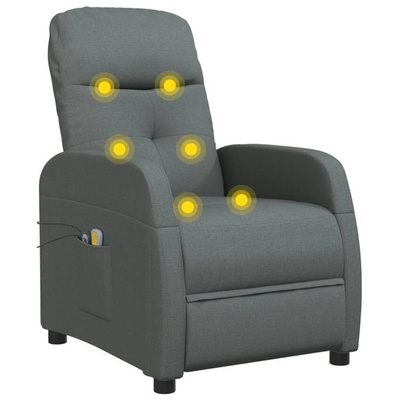 vidaXL Elektryczny fotel masujący, ciemnoszary, tkanina