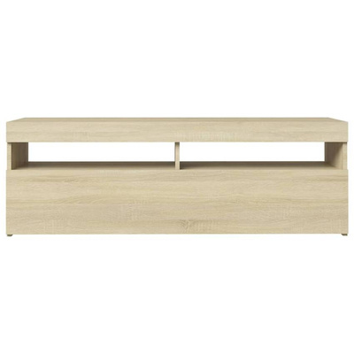 Szafka pod TV z oświetleniem LED, dąb sonoma, 120x35x40 cm vidaXL