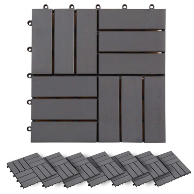 Płytka Tarasowa 20 pcs Szary 30 x 30 cm Drewno Akacjowe