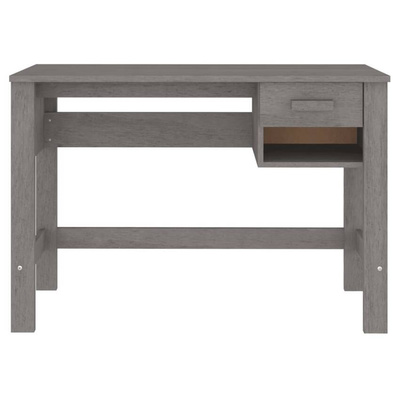 vidaXL Biurko HAMAR, jasnoszare, 110x40x75 cm, lite drewno sosnowe