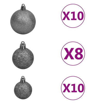 vidaXL Sztuczna choinka z 300 LED, bombkami i śniegiem, 210 cm