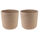 Zestaw doniczek 2 pcs naturalny ? 28 x 28 cm 100% Juta Tossa