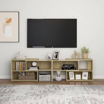 vidaXL Szafka pod TV, dąb sonoma 149x30x52 cm, materiał drewnopochodny