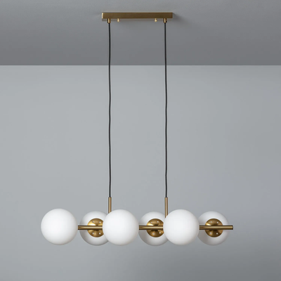 Lampa Wisząca Złota Kule Mleczne Abruzzo Pompei 6xE27
