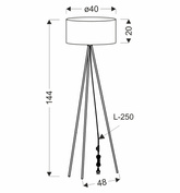 SHANTI lampa podłogowa czarny 1x40W E27 abażur miętowy 51-38753