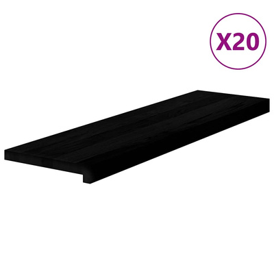 Stopnie schodowe, 20 szt. brązowoczarne 90x25x2cm lite drewno dębowe