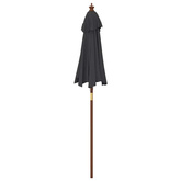 Parasol ogrodowy na drewnianym słupku, czarny, 196x231 cm