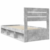 Ramka łóżka Szary beton 100 x 200 cm Lite drewno sosnowe