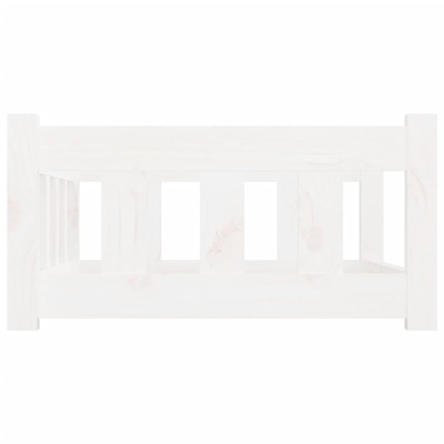 vidaXL Legowisko dla psa, białe, 75,5x55,5x28 cm, lite drewno sosnowe