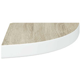vidaXL Narożne półki ścienne, 2 szt., dąb i biel, 25x25x3,8 cm, MDF