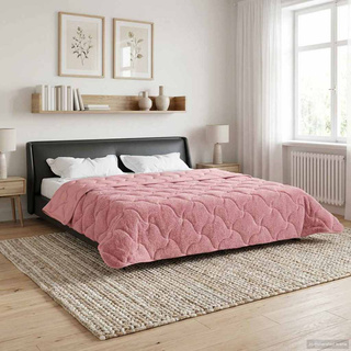 Letni Kołdra Różowy 220 x 260 cm Mikrofibra i Fleece Teddy