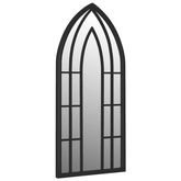 vidaXL Lustro ogrodowe, czarne, 100x45 cm, żelazne