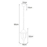 Lampa ogrodowa wisząca K-5007H/N z serii VASCO