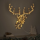 Renifer ciągnący sanie Ciepła biel 68 x 36,5 x 62,5 cm rattan