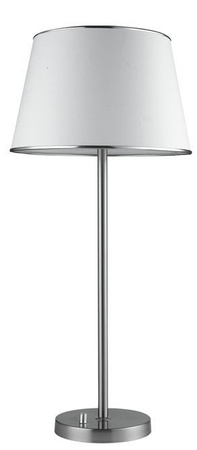 Lampka nocna Ibis klasyczna z abażurem srebrno-beżowa E14