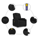 vidaXL Podnoszony fotel masujący, elektryczny, rozkładany, czarny wariant 23