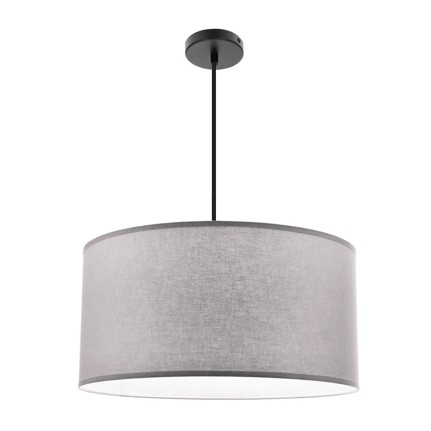 Lampa wisząca z abażurem Shanti szary abażur do sypialni