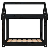 vidaXL Legowisko dla psa, czarne, 71x55x70 cm, lite drewno sosnowe