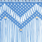 Zasłona z makramy, niebieska, 140 x 240 cm, bawełna