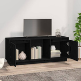 vidaXL Szafka pod TV, czarna, 110,5x35x44 cm, lite drewno sosnowe