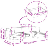 Modularny Zestaw Sofy z Przechowalnią 6 szt. kremowy tkanina