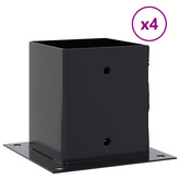 Podstawy słupków kwadratowe 4 szt. Antracyt 101x101 mm