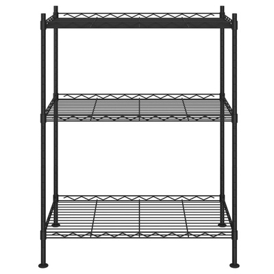 3-poziomowy regał, 60x35x76 cm, czarny, 150 kg