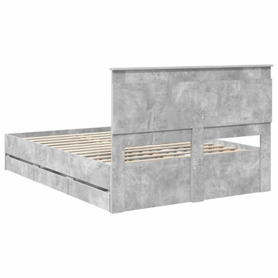 Ramka łóżka Betonowy szary 160 x 200 cm Drewno inżynieryjne