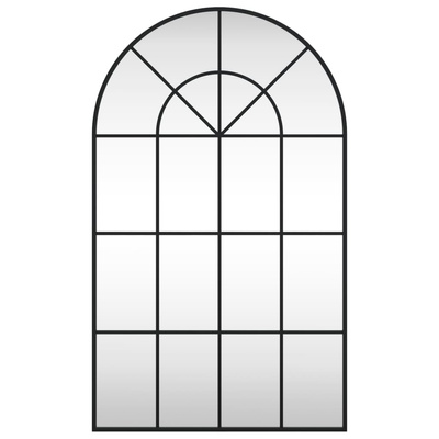 Lustro ścienne, czarne, 60x100 cm, zakończone łukiem, żelazo