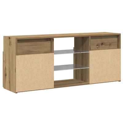 Szafka pod TV z oświetleniem LED, dąb artisan, 120x30x50 cm