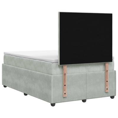 Łóżko z box spring LED z materacem jasnoszary 120 x 200 cm